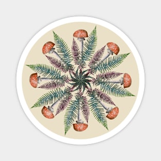 Mushrooms and Ferns Magnet